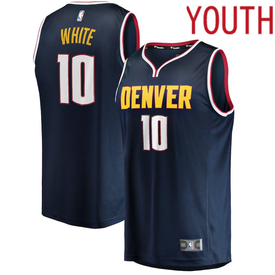 Youth Denver Nuggets 10 Jack White Fanatics Branded Navy Fast Break Player NBA Jersey
